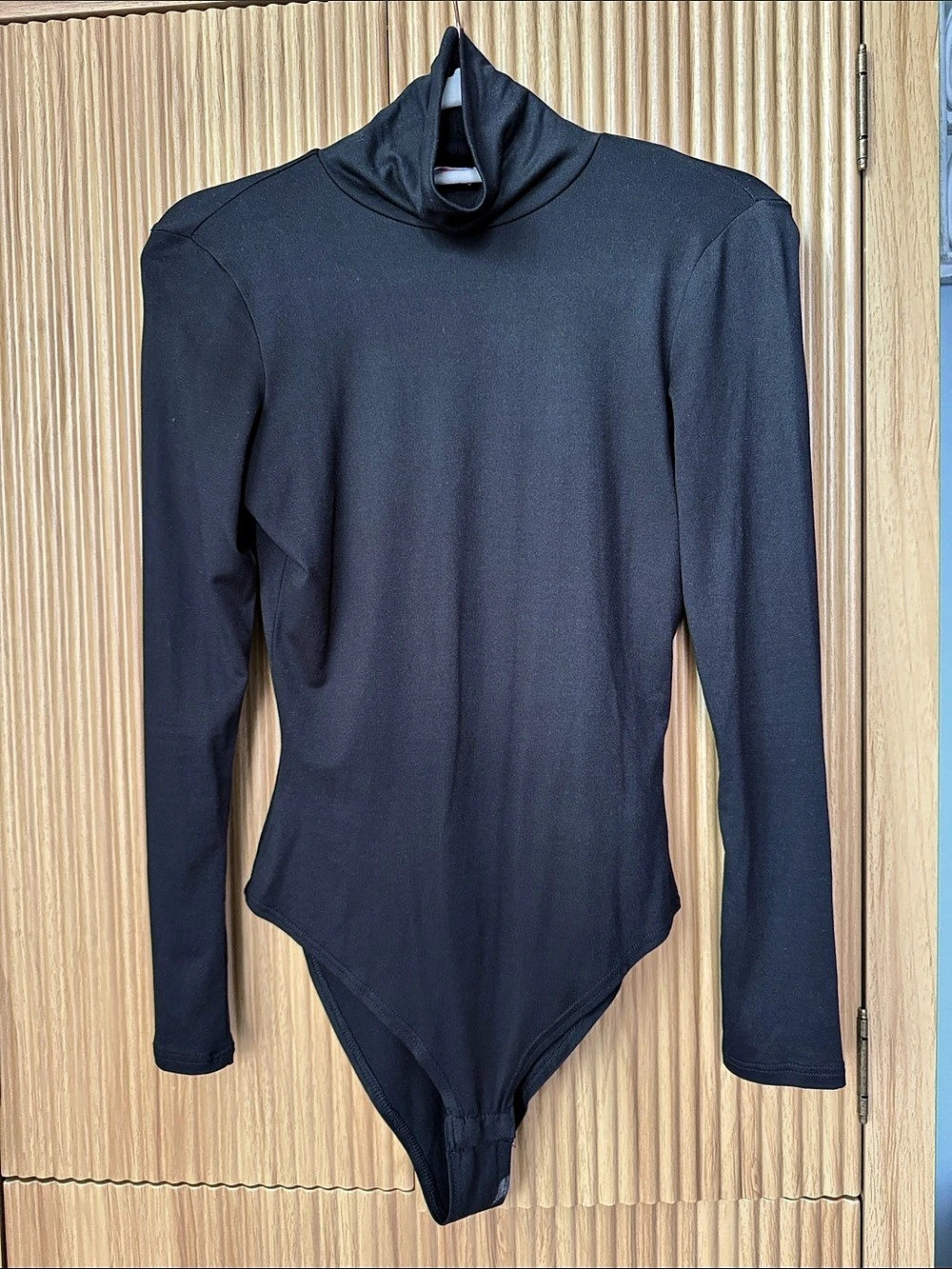 Pink Lily Black Long Sleeve Turtleneck Bodysuit